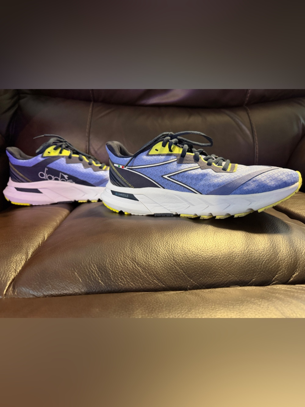 Diadora Mythos Volo 2 Purple & Yellow Athletic Sneakers